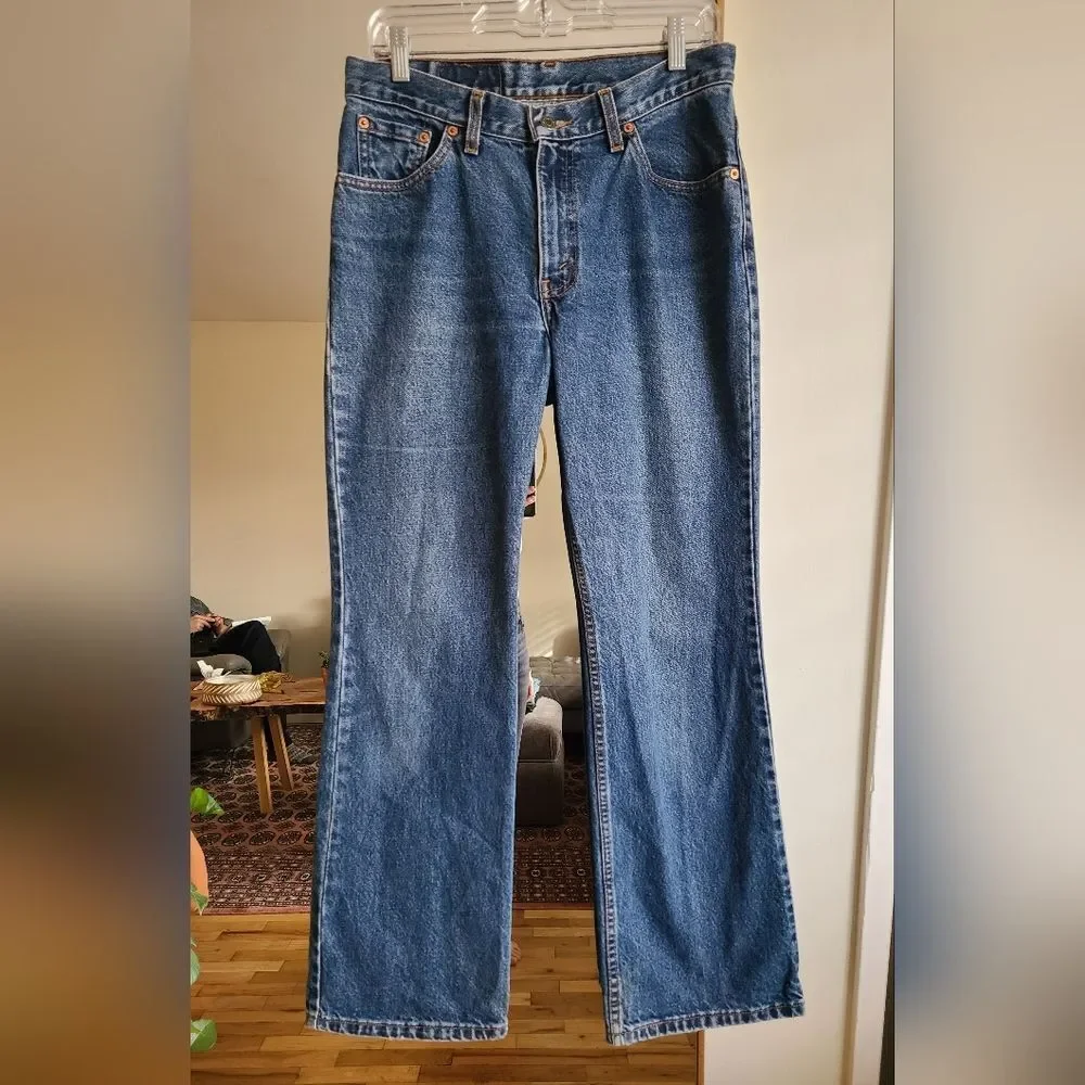 Vintage 90s Bootcut White Tab Levi Strauss Denim Jeans Size 31 - Picture 5 of 11